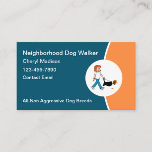 Cartes de visite simples et modernes pour promenad