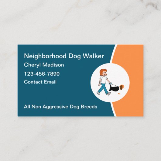 Cartes de visite simples et modernes pour promenad (Devant)