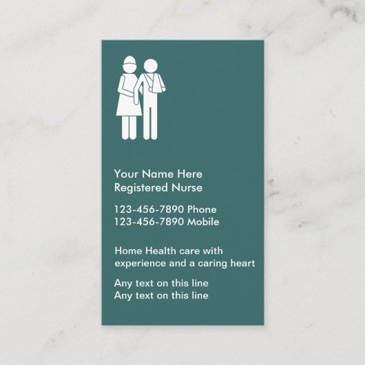 Cartes de visite simples et modifiables pour infir (Devant)
