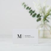 Cartes de visite simples grises modernes minimalis (Debout devant)