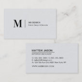 Cartes de visite simples grises modernes minimalis (Devant / Derrière)