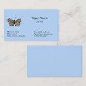 Cartes de visite simples légères bleu moucheron. (Devant / Derrière)