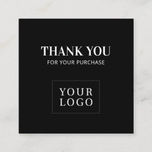 Cartes de visite simples noires modernes merci