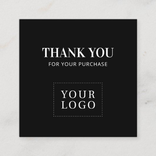 Cartes de visite simples noires modernes merci (Devant)