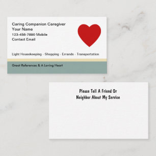 Cartes de visite simples pour aide à domicile