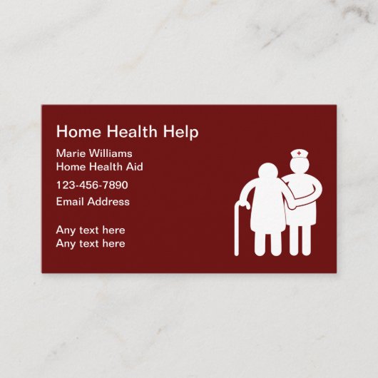 Cartes de visite simples pour aide à domicile (Devant)
