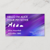 Cartes de visite simples pour animaux de compagnie (Devant)