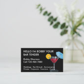 Cartes de visite simples pour barman (Debout devant)