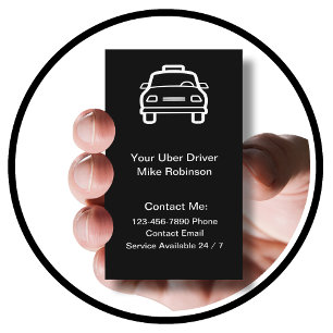 Cartes de visite simples pour chauffeur Uber