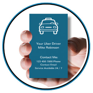 Cartes de visite simples pour chauffeur Uber