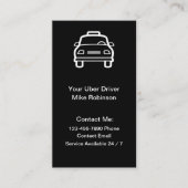 Cartes de visite simples pour chauffeur Uber (Devant)