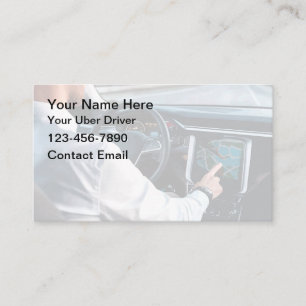Cartes de visite simples pour chauffeur Uber desig