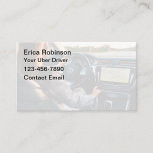 Cartes de visite simples pour chauffeur Uber Desig