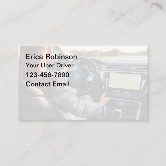 Cartes de visite simples pour chauffeur Uber Desig (Devant)