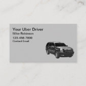 Cartes de visite simples pour chauffeur Uber SUV (Devant)