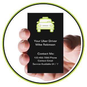 Cartes de visite simples pour chauffeurs Uber