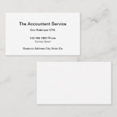 Cartes de visite simples pour comptable (Devant / Derrière)