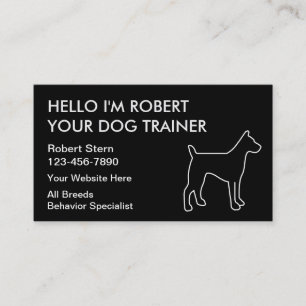 Cartes de visite simples pour dressage de chiens