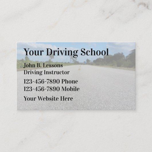 Cartes de visite simples pour école de conduite (Devant)