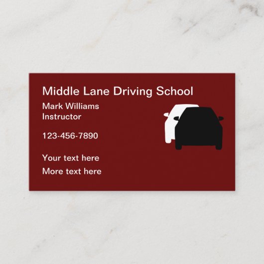 Cartes de visite simples pour école de conduite (Devant)