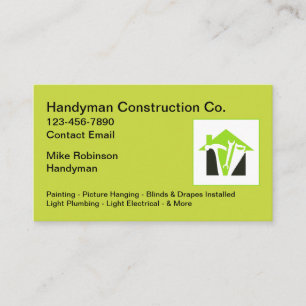 Cartes de visite simples pour entreprise de constr