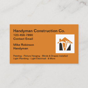 Cartes de visite simples pour entreprise de constr