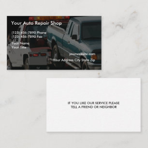 Cartes de visite simples pour entreprise de remorq