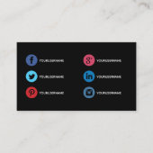 Cartes de visite simples pour expert en médias soc (Devant)