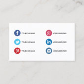 Cartes de visite simples pour expert en médias soc (Devant)