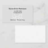 Cartes de visite simples pour infirmière (Devant / Derrière)