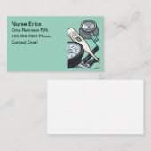 Cartes de visite simples pour infirmière en soins (Devant / Derrière)