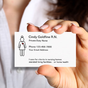Cartes de visite simples pour infirmières diplômée