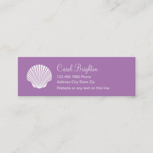 Cartes de visite simples pour la plage (Devant)
