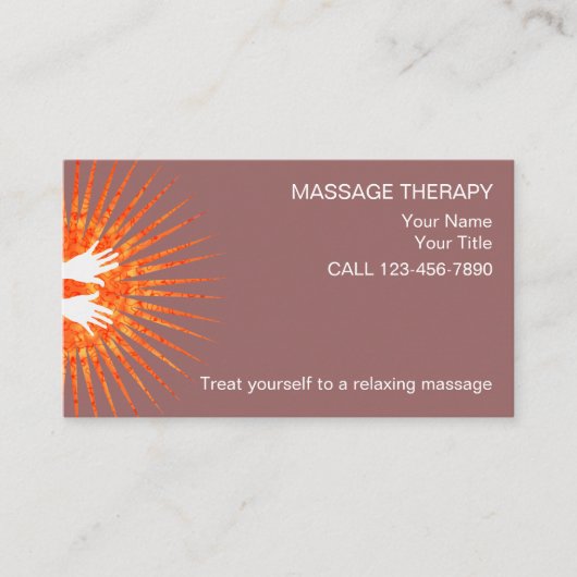 Cartes de visite simples pour massage (Devant)
