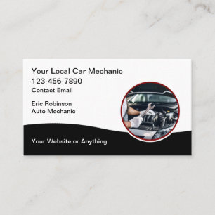 Cartes de visite simples pour mécanicien automobil