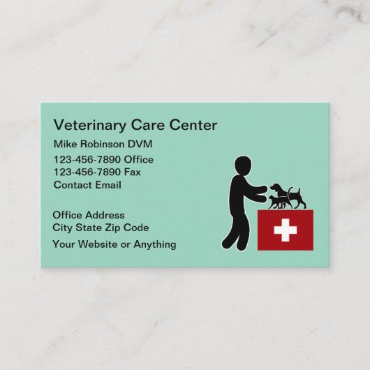 Cartes de visite simples pour médecin vétérinaire  (Devant)