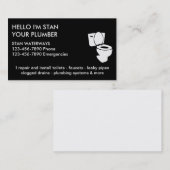 Cartes de visite simples pour plombier (Devant / Derrière)