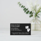 Cartes de visite simples pour plombier (Debout devant)
