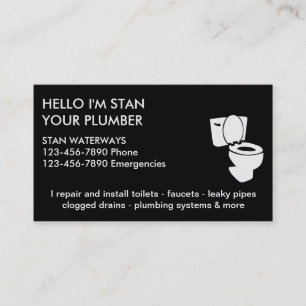 Cartes de visite simples pour plombier