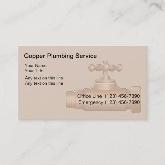 Cartes de visite simples pour plombier (Devant)