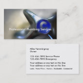 Cartes de visite simples pour plombier (Devant / Derrière)