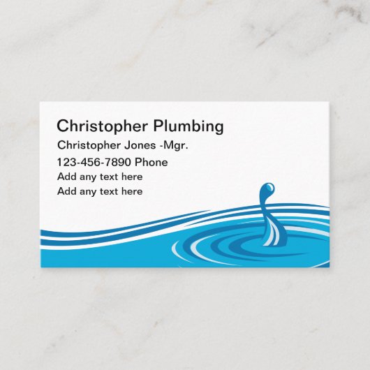 Cartes de visite simples pour plombier pour fuite (Devant)