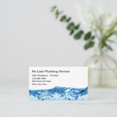 Cartes de visite simples pour plombier thème eau (Debout devant)