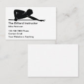 Cartes de visite simples pour professeur de billar (Devant / Derrière)