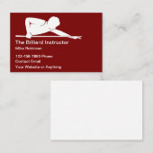 Cartes de visite simples pour professeur de billar (Devant / Derrière)