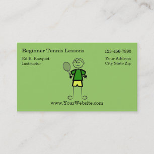 Cartes de visite simples pour professeur de tennis