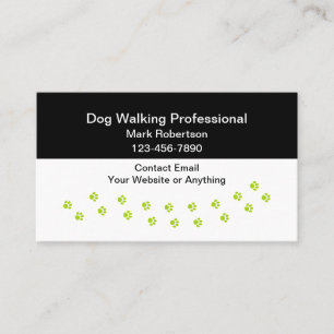Cartes de visite simples pour promenade de chiens