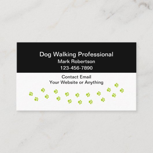 Cartes de visite simples pour promenade de chiens  (Devant)
