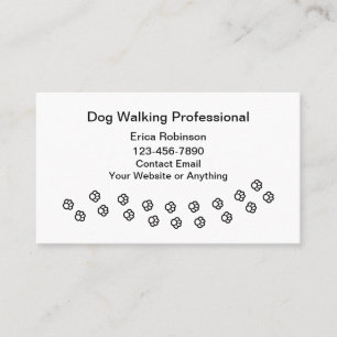 Cartes de visite simples pour promenade de chiens