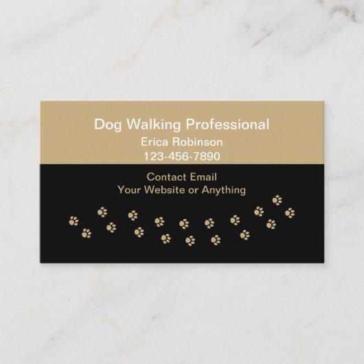 Cartes de visite simples pour promenade de chiens (Devant)